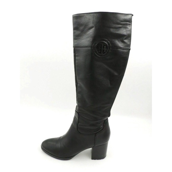 tommy hilfiger tall black boots